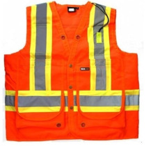 Gilet sans manches à haute visibilité orange vif